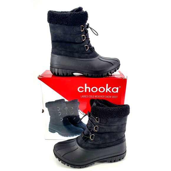 Chooka Boots 9 Duck Waterproof Cold Winter Snow Rain Shoes Outdoor Shearling - Picture 1 of 16